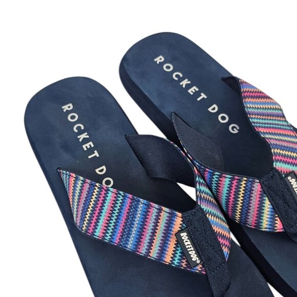 Rocket Dog Womens Adios Stark Flip Flops Size 11 Blue Thongs Slip On Sandals - Picture 4 of 6